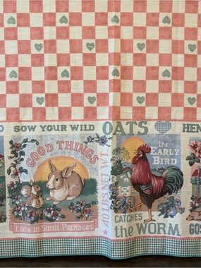 Vintage Handmade Farm Animals Tablecloth 54x54” Square Farmhouse Tablecloth
